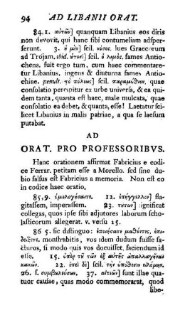 Ad Orat. Pro Professoribus [ff.]