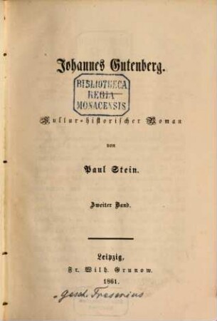 Johannes Gutenberg : Kultur-historischer Roman, 2