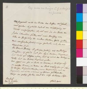 Brief von Einsiedel-Scharfenstein, Friedrich Hildebrand von an Goethe, Johann Wolfgang von