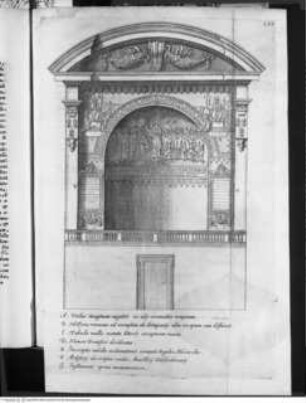 De Basilica et patriarchio lateranensi libri quattuor as Alexandrum VII. Pont Max., Auctore Cesare Raspono eiusdem Basilica CanonicoAufriss einer Rundnische des Triclinium Leonianum im Lateran - Liber quartus, tav. 5: Triclinium Leonianum