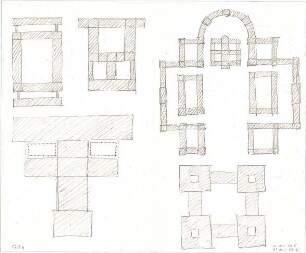 Voit, August von; Schlossanlage - Grundrisse, Ansicht