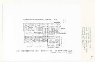 Universitätsklinik Wilhelmsaue, Berlin-Wilmersdorf (Diplomarbeit bei Peter Poelzig): Grundriss Untergeschoss 1:200