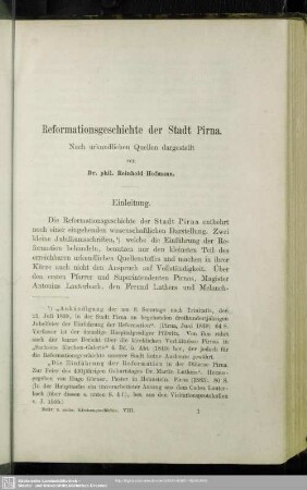 Reformationsgeschichte der Stadt Pirna : Nach urkundlichen Quellen dargestellt