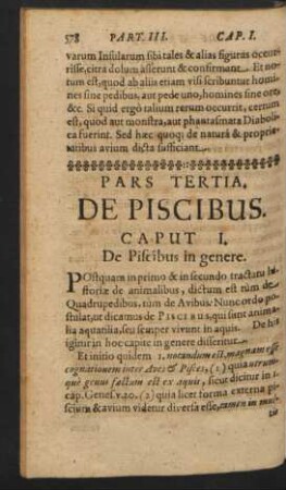 Pars Tertia. De Piscibus.