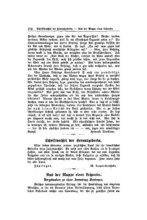 Schriftwechsel der Herausgeberin