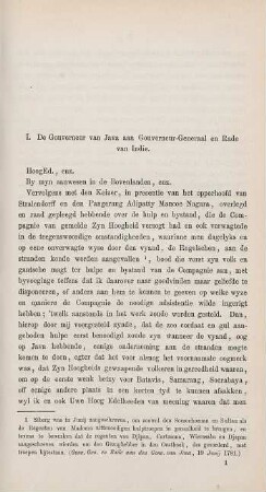 I. De Gouverneur van Java aan Gouverneur-Generaal en Rade van Indie