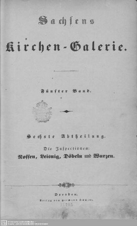 5 : Abt. 6: Die Inspectionen: Nossen, Leisnig, Döbeln und Wurzen
