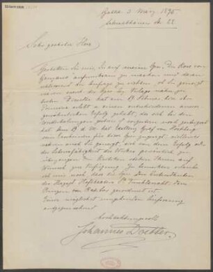 Brief an B. Schott's Söhne : 03.03.1895
