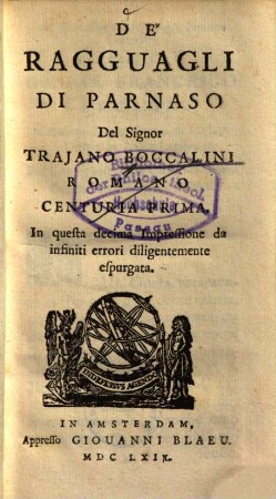 De Ragguagli di Parnasso, 1. Centuria I