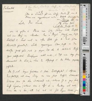 Brief an Werner von Melle