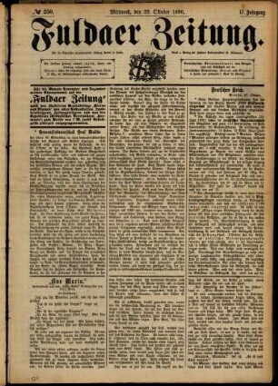 Ausgabe vom Mittwoch, den 29. Oktober 1890.