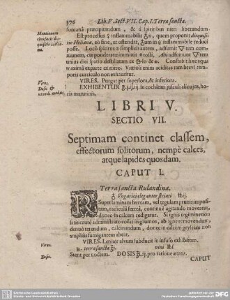 SECTIO VII. CAPUT I - XI
