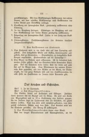 111-113, Das Kriechen und Schleichen