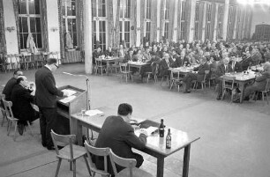 Vortrag des Pressereferenten des Bundesverkehrsministeriums, Horst Seefeld, bei der Mitgliederversammlung der Gewerkschaft der Eisenbahner Deutschlands, Ortsverwaltung Karlsruhe.
