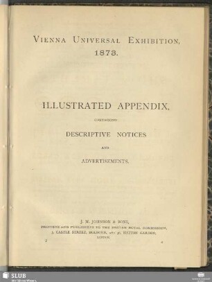 Illustrated Appendix Containing Descriptive Notices And Advertisements