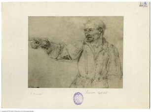 Mann mit aufgestrecktem Arm