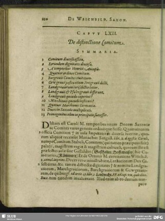 Caput LXII. De distinctione Comitum