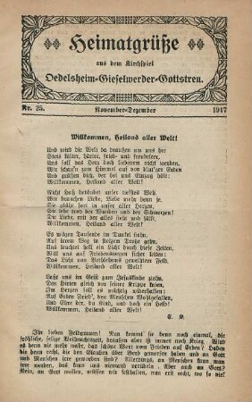 25.1917: Heimatgrüße aus dem Kirchspiel Oedelsheim, Gieselwerder, Gottstreu