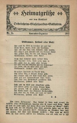 25.1917: Heimatgrüße aus dem Kirchspiel Oedelsheim, Gieselwerder, Gottstreu