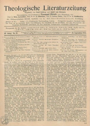 385-388 [Rezension] Strack, Hermann L., Kommentar zum Neuen Testament aus Talmud und Midrasch. 1. (Doppel-)Bd