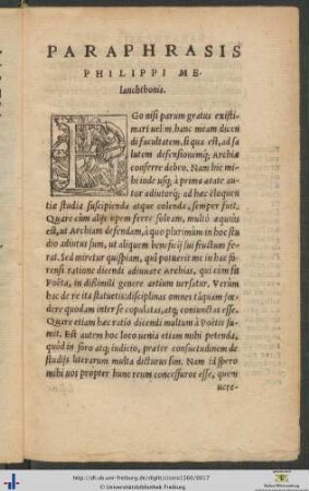 Paraphrasis Philippi Melanchthonis
