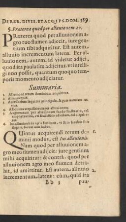 §. Praeterea quod per alluvionem. 20.