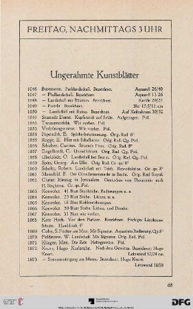 Freitag, nachmittags 3 Uhr (Nr. 1046-1203)