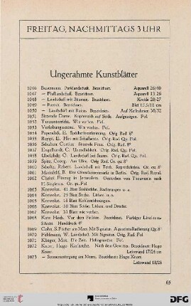 Freitag, nachmittags 3 Uhr (Nr. 1046-1203)