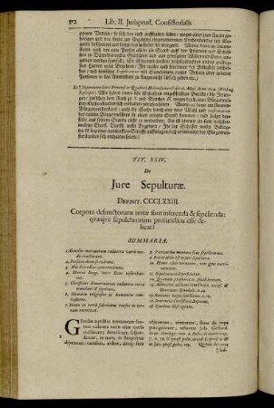 Tit. XXIV. De Jure Sepulturæ.