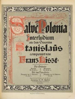 Salve Polonia : Interludium aus dem Oratorium Stanislaus