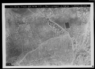 C. Jerusalem, Teilbilder der Alt- und Neustadt (mehr oder weniger Vertikalaufnahmen) mit engem Gesichtsfeld: russische Kolonie, Jaffa-Straße, Birket Mamilla, Ratisbonne-Schule, wie 799 mit südöstlicher Fortsetzung bis zur Zitadelle, Birket es-Sultan, Bahnhof