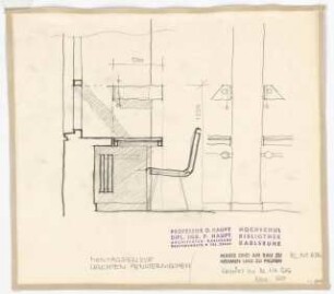 Hochschulbibliothek, Karlsruhe Neubau: Montageskizze Leuchten Fensternischen, 1:10