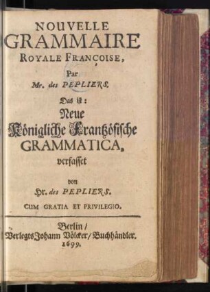 Nouvelle Grammaire Royale Françoise
