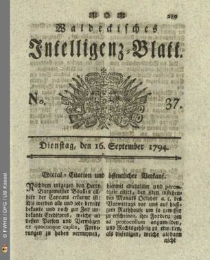 No. 37. Dienstag, den 16. September 1794