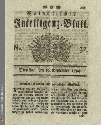 No. 37. Dienstag, den 16. September 1794