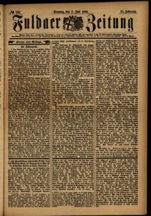 Erste Ausgabe vom Sonntag, den 08. Juli 1894.