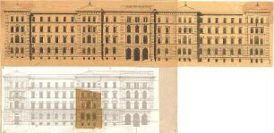 Gmelin, Leopold; Sammlung Gmelin: Handzeichnungen - Folio 2 - verschiedene Häuserfassaden (Teilansichten)