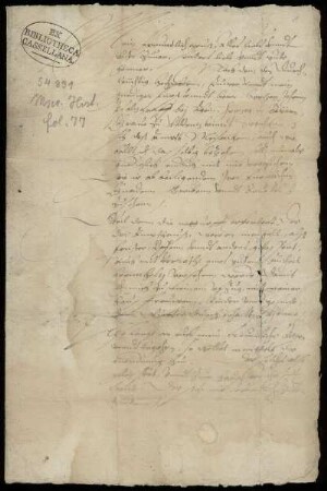 Schreiben an den Landschreiber Otto Crafft und den Kellerer Jacob Meurer zu Meisenheim