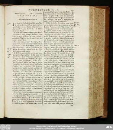 Chapitre XVI. De la perfection de l'Ecriture.