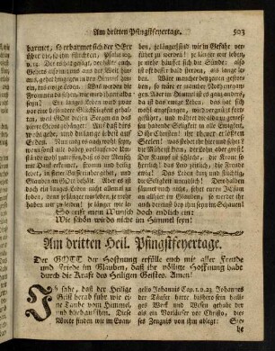 503-517, Am dritten Heil. Pfingstfeyertage
