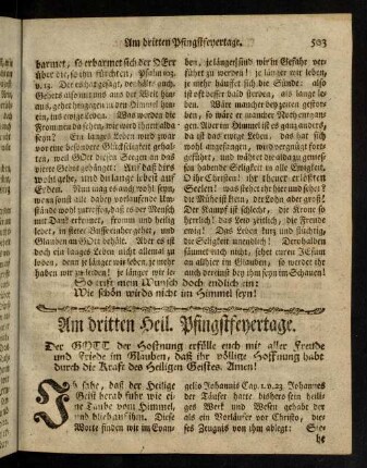 503-517, Am dritten Heil. Pfingstfeyertage