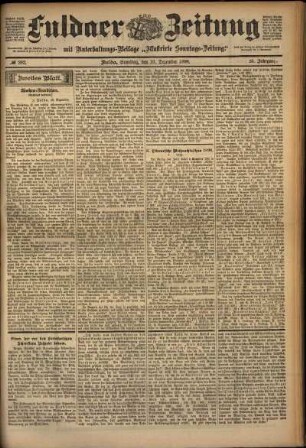 Zweite Ausgabe vom Samstag, den 10. Dezember 1898.
