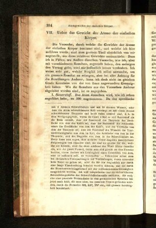 VII. Ueber das Gewicht der Atome der einfachen Körper.