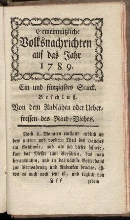 Ein und fünfzigstes Stück
