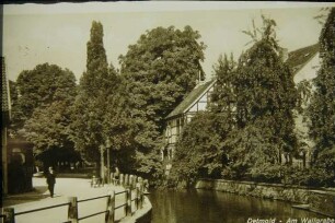 Repro von Postkarte, s/w, Am Wallgraben, Detmold
