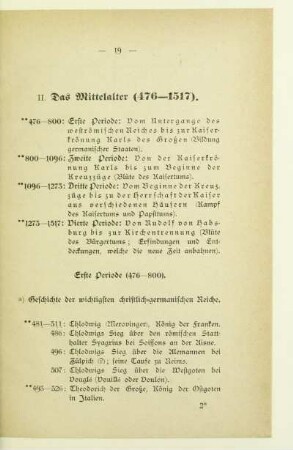 II. Das Mittelalter (476 - 1517)