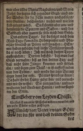 Ein Gebet vom Leyden Christi.