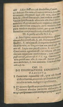 Cap. II. De Enunciatione Exponibili.