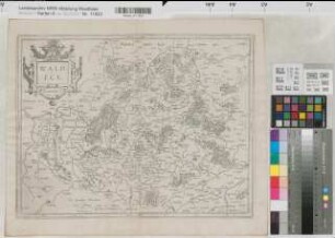 Waldeck (Grafschaft) Territorialkarte Waldeck comitatus 17.Jh. 1 waldeck. Meile = 5 cm 33,5 x 44 Stich Gerhard Mercator
