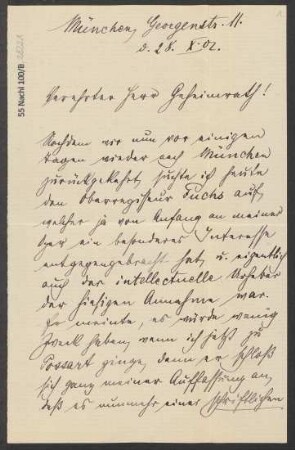 Brief an Ludwig Strecker  und B. Schott's Söhne : 28.10.1902